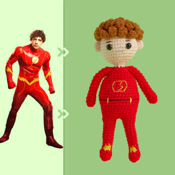 Full Body Customizable 1 Person Custom Crochet Doll Personalized Gifts Handwoven Mini Dolls - Flash - NameNecklace