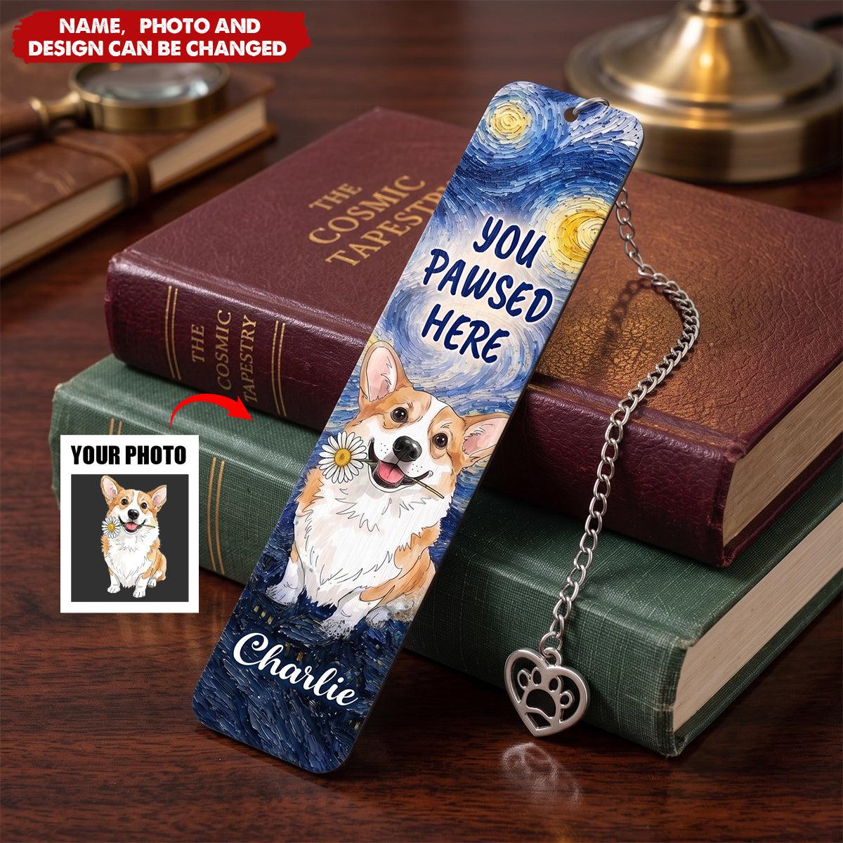 Custom Pet Photo Bookmark Personalized Name Bookish Gift for Bookworms