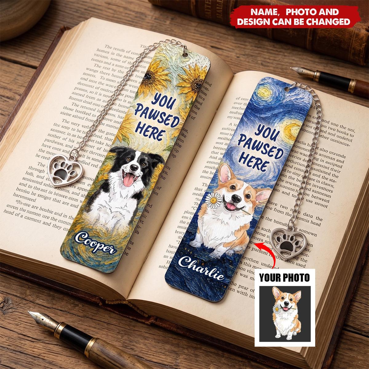 Custom Pet Photo Bookmark Personalized Name Bookish Gift for Bookworms