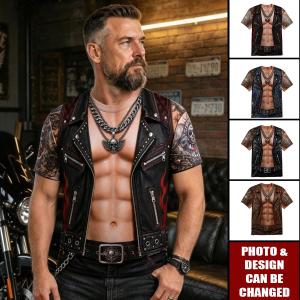 Personalized Biker Muscle T-Shirt Custom Funny Motorcycle Biker Shirt  Gift for Him
