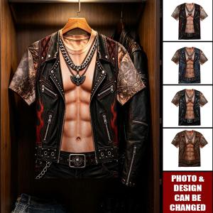 Personalized Biker Muscle T-Shirt Custom Funny Motorcycle Biker Shirt  Gift for Him