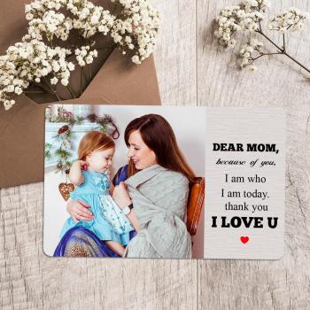 Custom Photo Wallet Insert Card Gift Card Thanks Mom