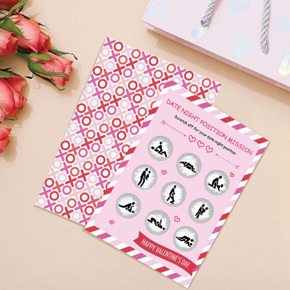 Valentine's Day Date Night Naughty Scratch Card Surprise Funny Position Scratch off Card - NameNecklace