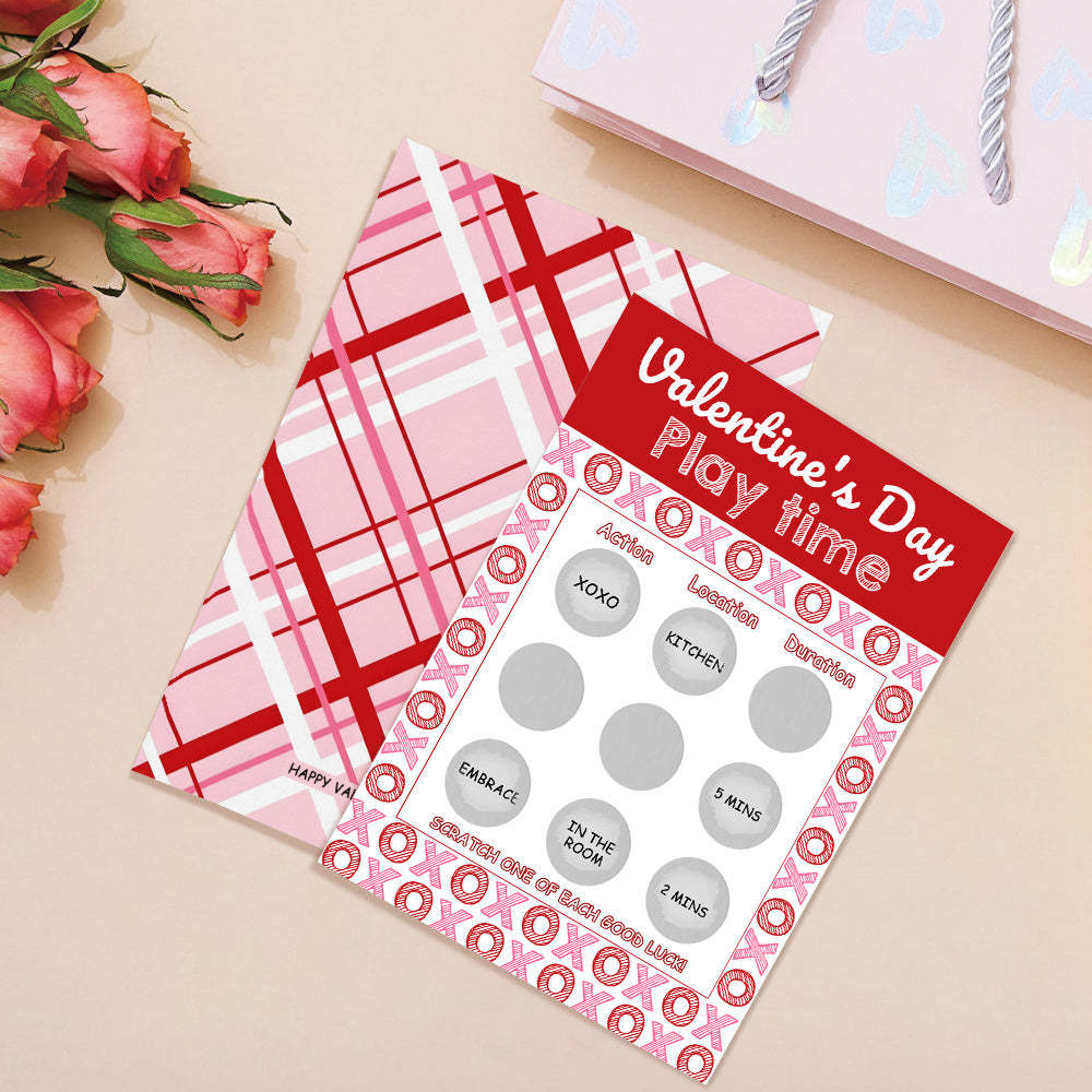 Naughty Play Time Scratch Card Funny Valentine's Day Scratch off Card - NameNecklace