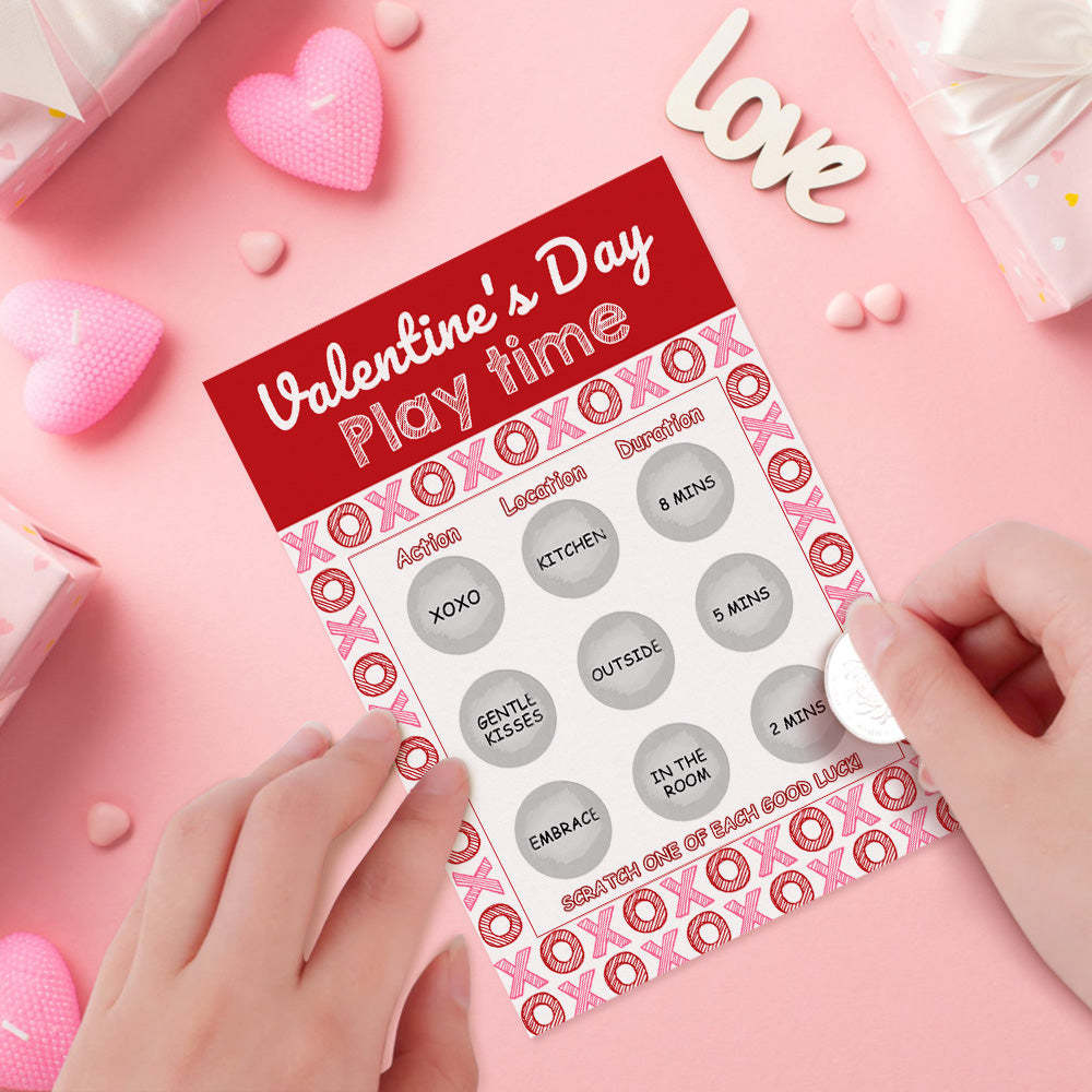 Naughty Play Time Scratch Card Funny Valentine's Day Scratch off Card - NameNecklace