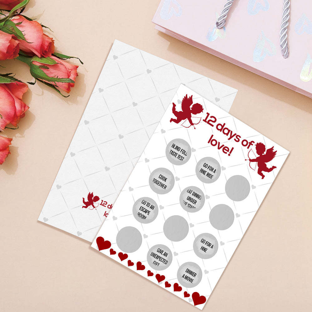 12 Days Of Love Scratch Card Funny Valentine's Day Scratch off Card - NameNecklace