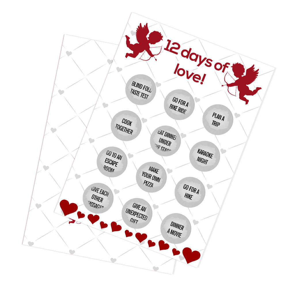 12 Days Of Love Scratch Card Funny Valentine's Day Scratch off Card - NameNecklace