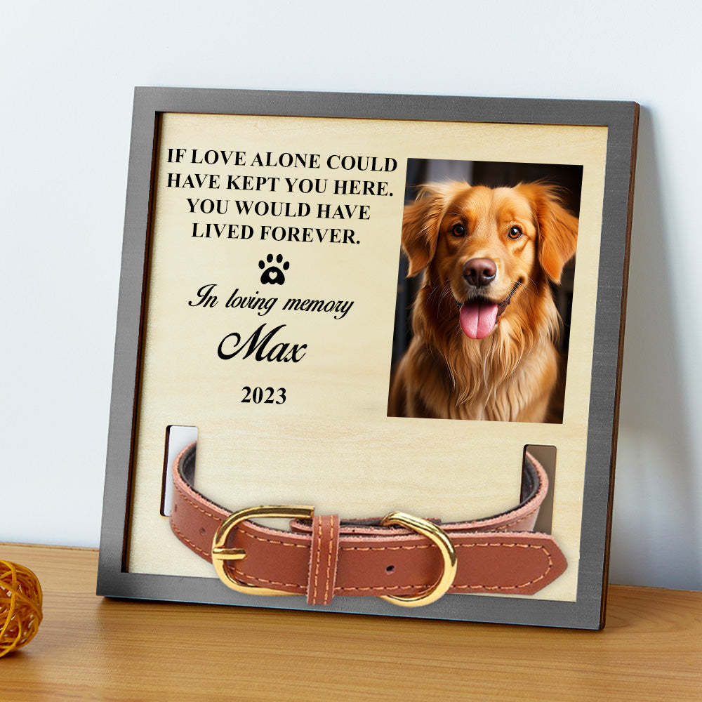 Custom Photo Memorial Standing Frame Pet Loss Gift Pet Collar Holder Dog Bereavement for Pet Owner - Myphotowallet