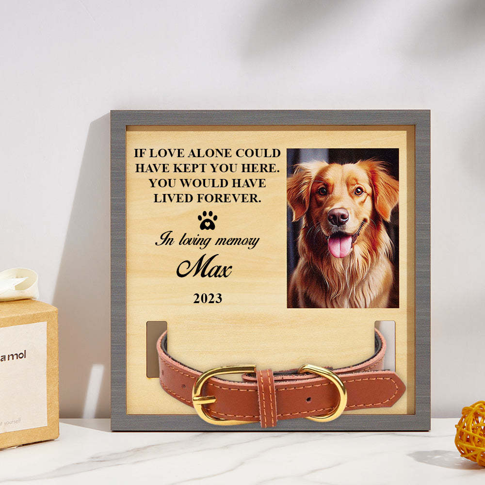 Custom Photo Memorial Standing Frame Pet Loss Gift Pet Collar Holder Dog Bereavement for Pet Owner - Myphotowallet
