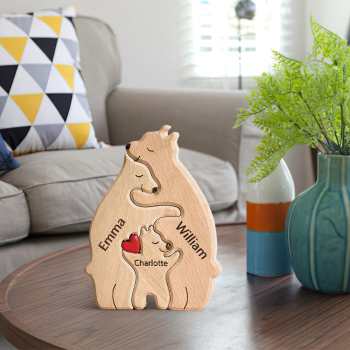 Wooden Puzzle Bears Puzzle Custom Family Names Puzzle Gifts for Kids - NameNecklace
