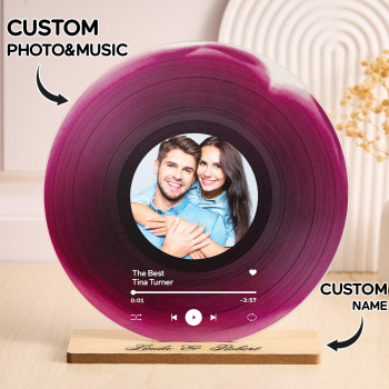 Personalized Vinyl Record with Photo - Acrylic Song Plaque - Anniversary Gift for Friends - Birthday Gift for Her Him - Christmas Gifts