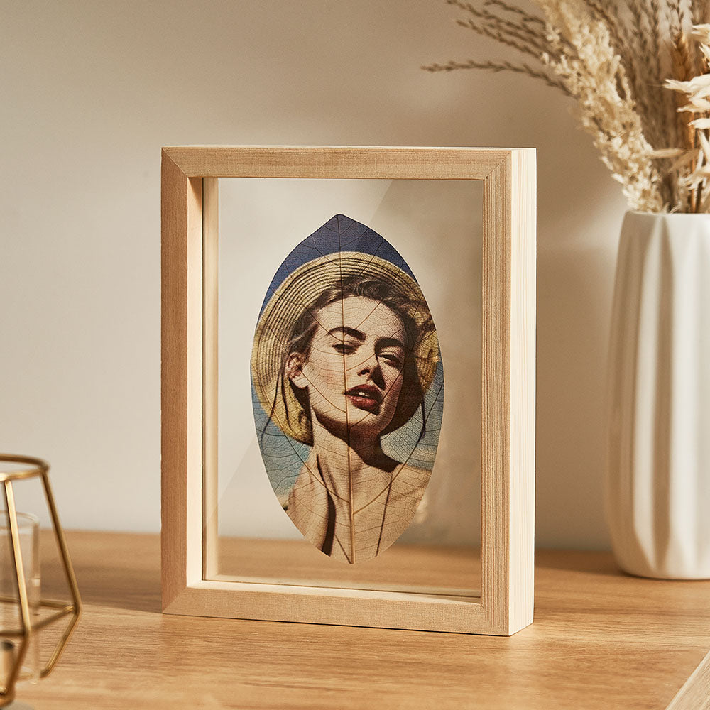 Custom Photo Leaf Vein Painting Home Ornaments Creative Gift for Couple