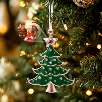 Personalized Projection Ornament Custom Photo Christmas Tree Ornament for Christmas Gifts - namenecklace