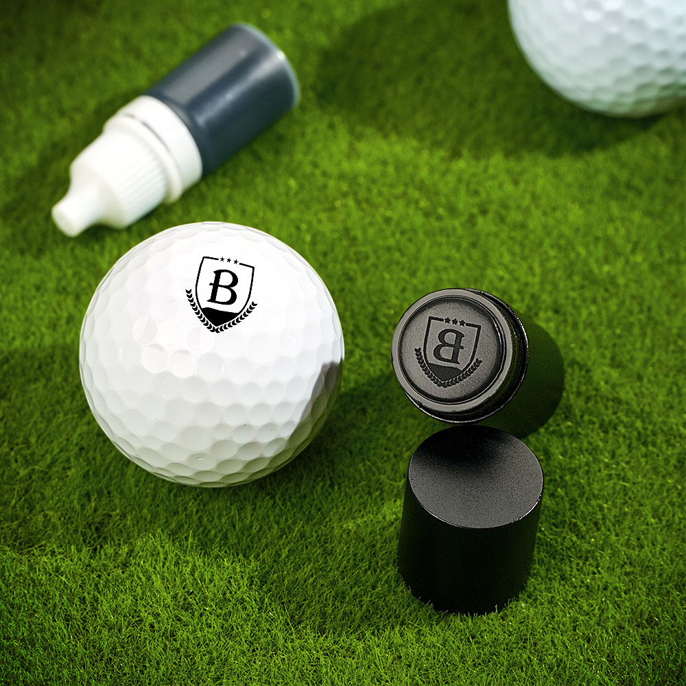 Personalized Monogrammed Initial Golf Ball Stamp with Metal Storage Box Birthday Father's Day Gift for Golf Player