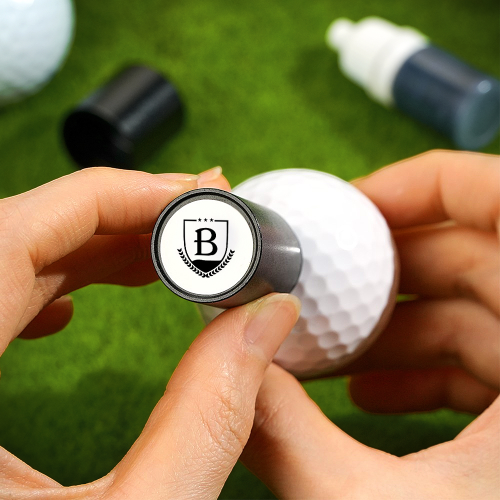 Personalized Monogrammed Initial Golf Ball Stamp with Metal Storage Box Birthday Father's Day Gift for Golf Player