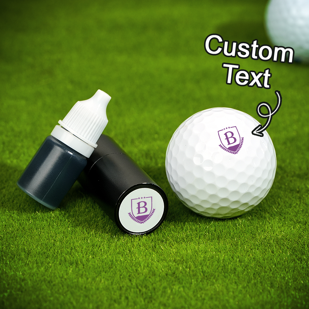 Personalized Monogrammed Initial Golf Ball Stamp with Metal Storage Box Birthday Father's Day Gift for Golf Player