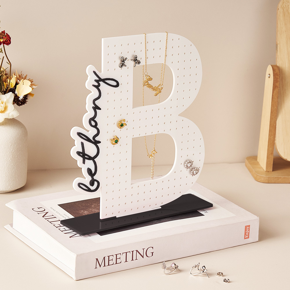 Personalized Acrylic Earring Holder - Birthday Gift for Her, Custom Earring Display, Jewelry Organizer, Teenage Girl Gifts, Gifts for Mom