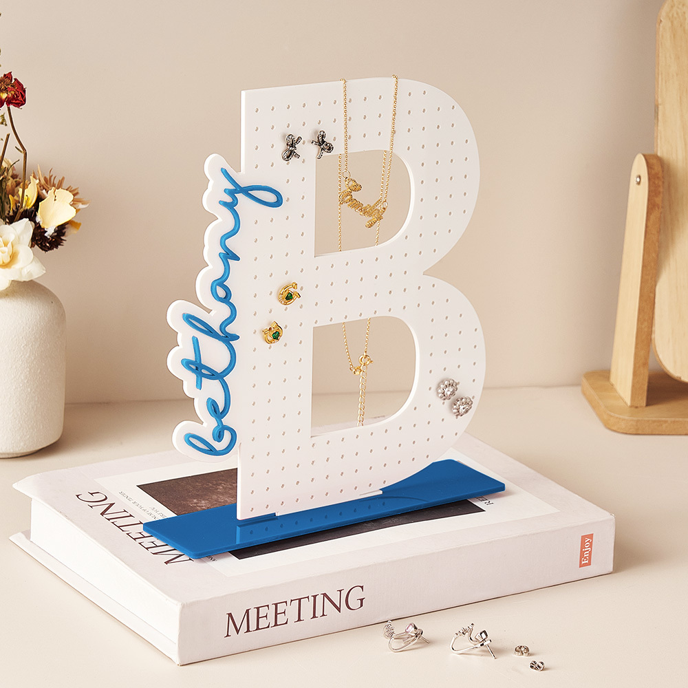 Personalized Acrylic Earring Holder - Birthday Gift for Her, Custom Earring Display, Jewelry Organizer, Teenage Girl Gifts, Gifts for Mom