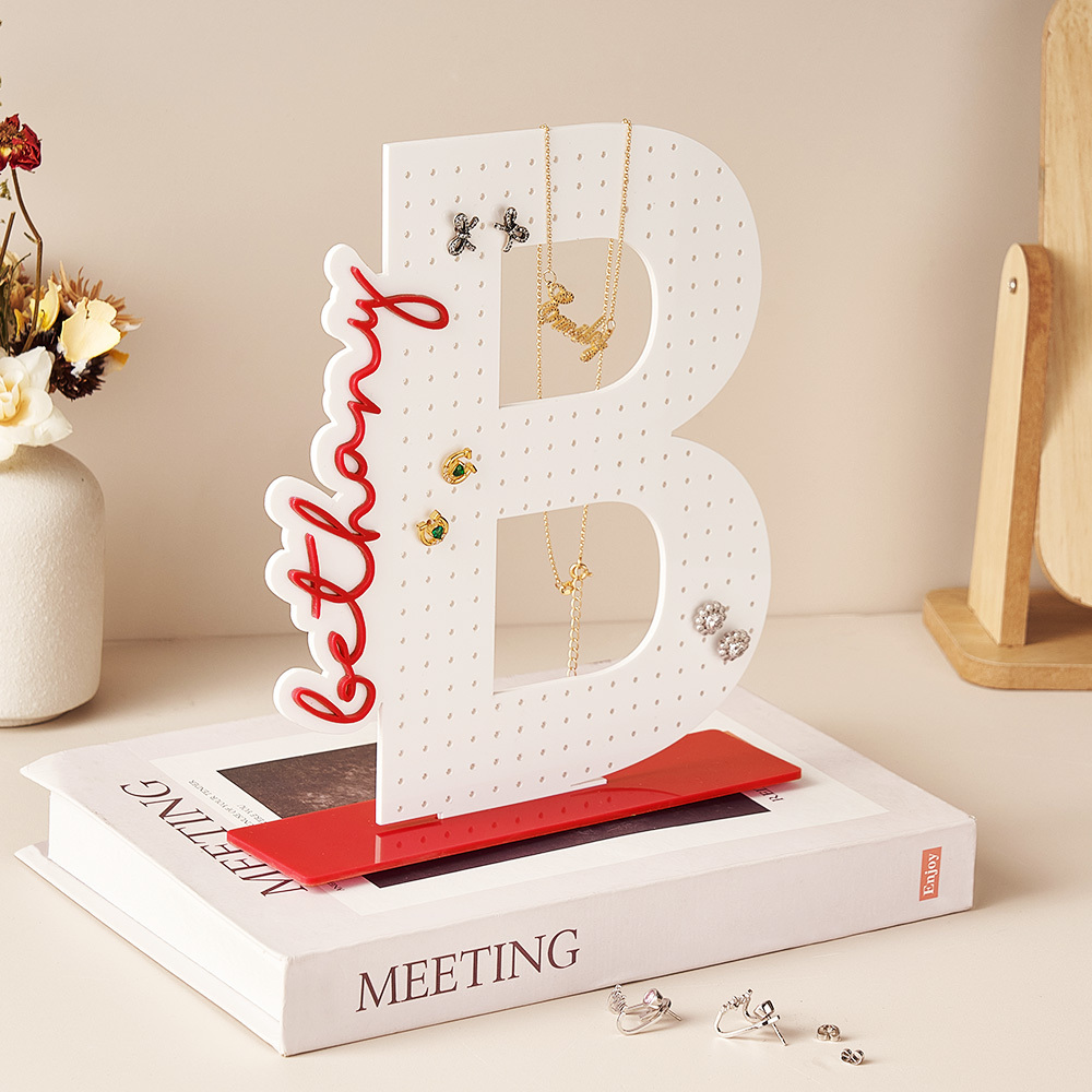 Personalized Acrylic Earring Holder - Birthday Gift for Her, Custom Earring Display, Jewelry Organizer, Teenage Girl Gifts, Gifts for Mom