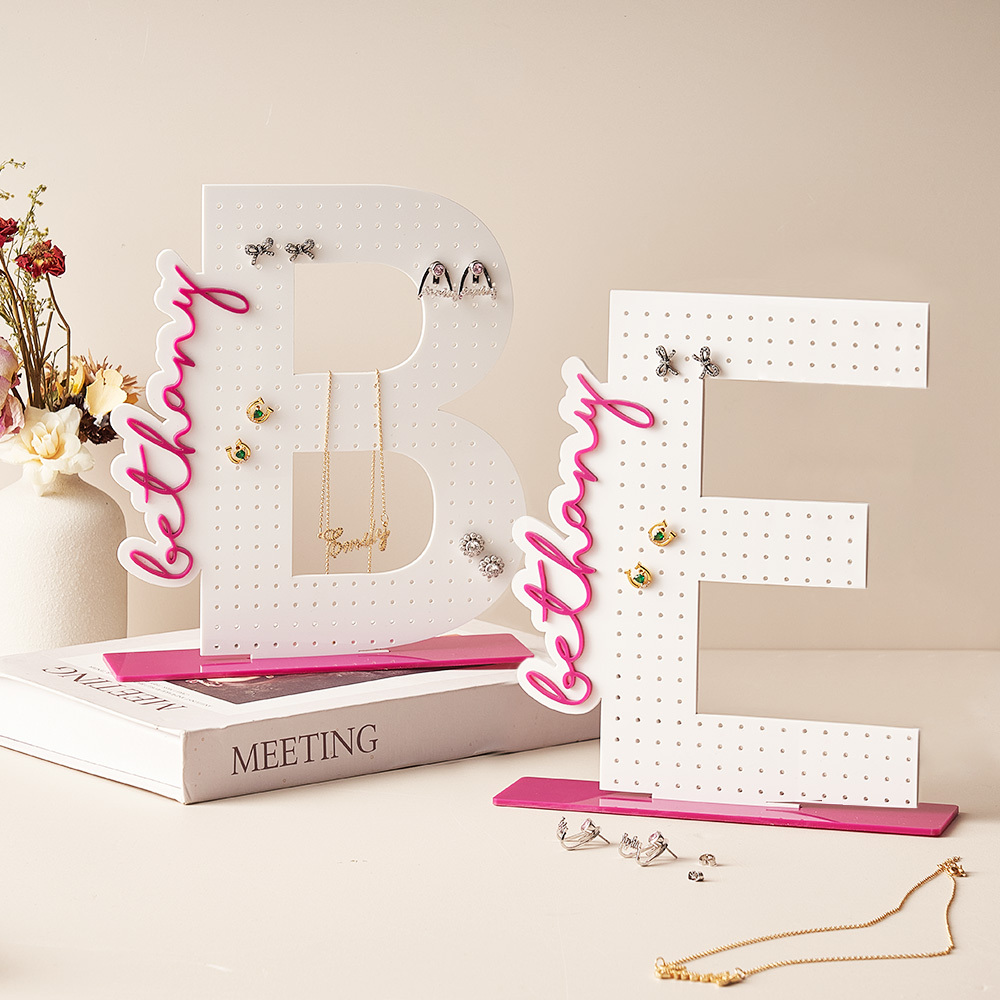 Personalized Acrylic Earring Holder - Birthday Gift for Her, Custom Earring Display, Jewelry Organizer, Teenage Girl Gifts, Gifts for Mom