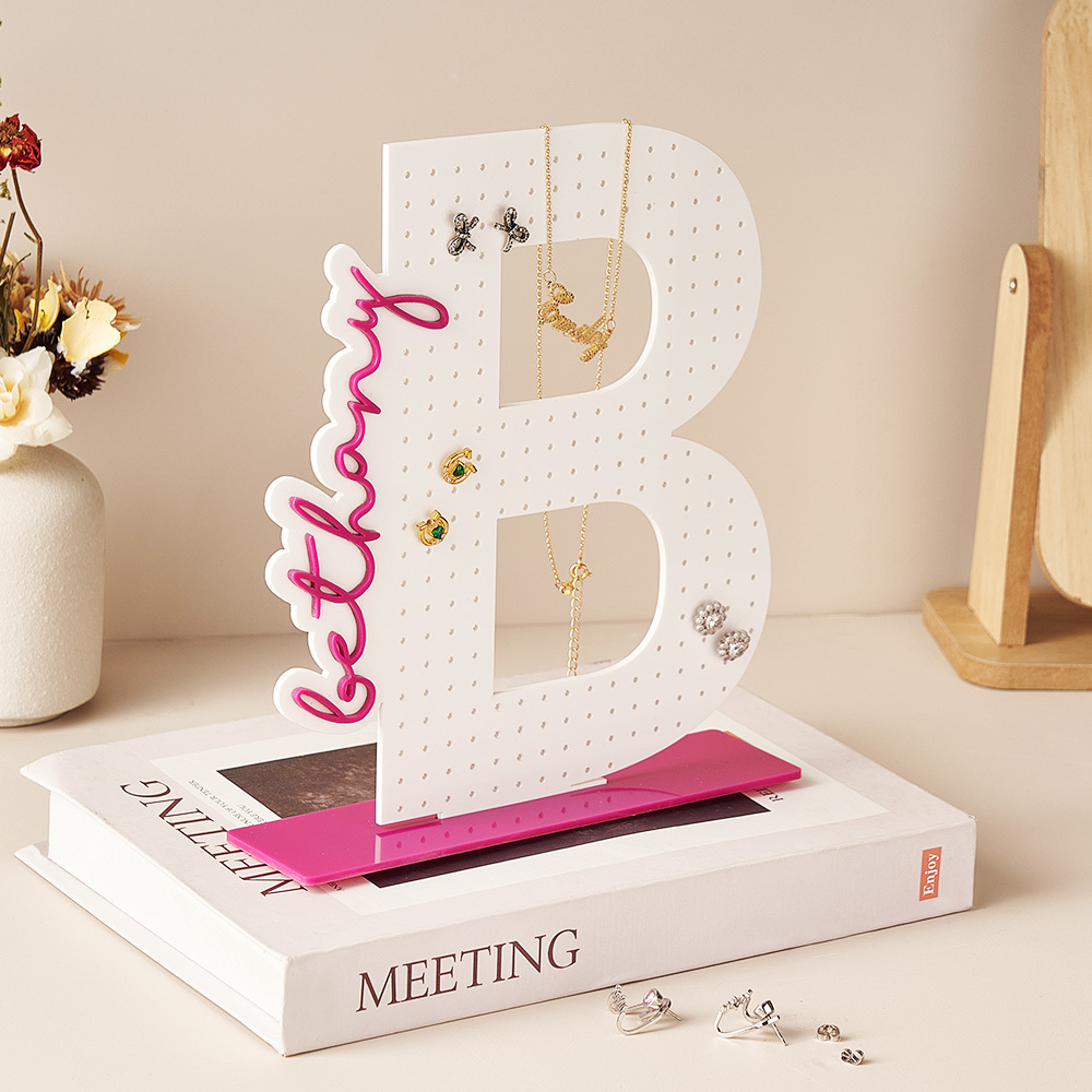 Personalized Acrylic Earring Holder - Birthday Gift for Her, Custom Earring Display, Jewelry Organizer, Teenage Girl Gifts, Gifts for Mom