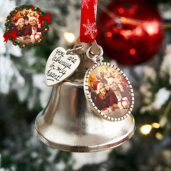 Custom Photo Christmas Bell Hanging Decor You Are Always Be My Heart Ornament Christmas Day Gift - NameNecklace