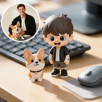 Personalized 3D Character Figurine Made from Photo Unique Office Desk Decoration - namenecklace