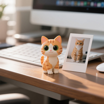 Photo to 3D Mini Figure Gift Idea for Coworkers or Office Desk Display - namenecklace