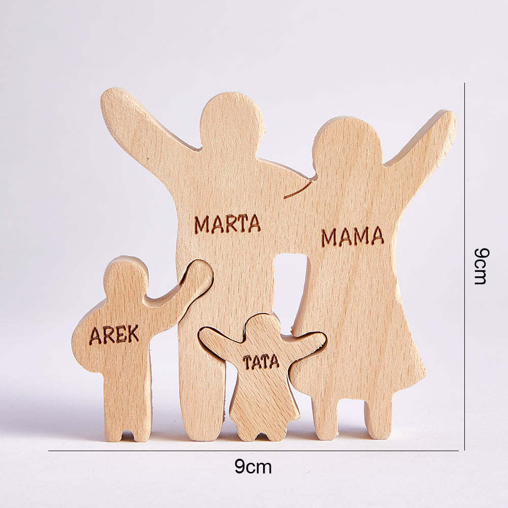 Personalized Wooden Family Puzzle Decor Custom Name Gifts for any Occasion - NameNecklace