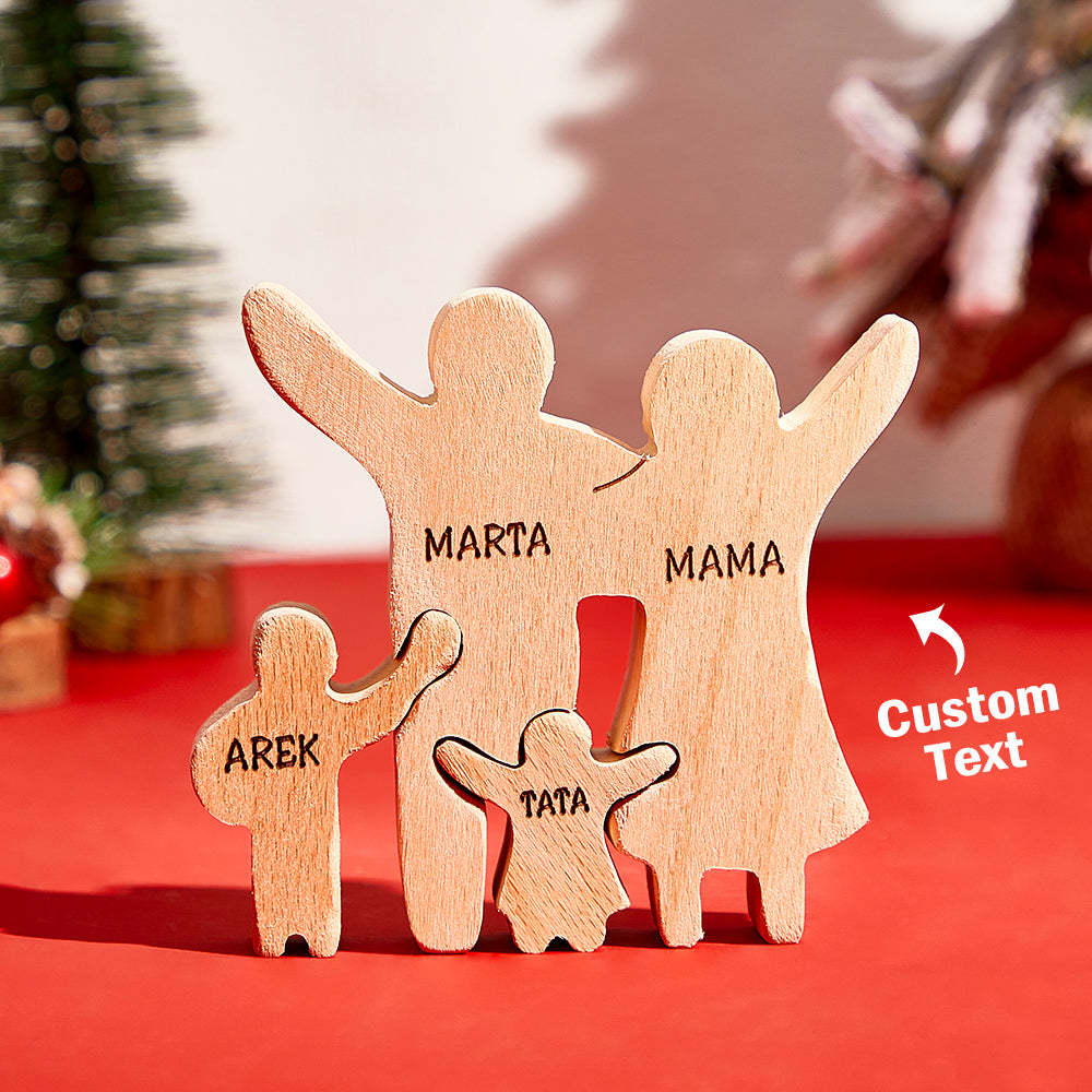 Personalized Wooden Family Puzzle Decor Custom Name Gifts for any Occasion - NameNecklace