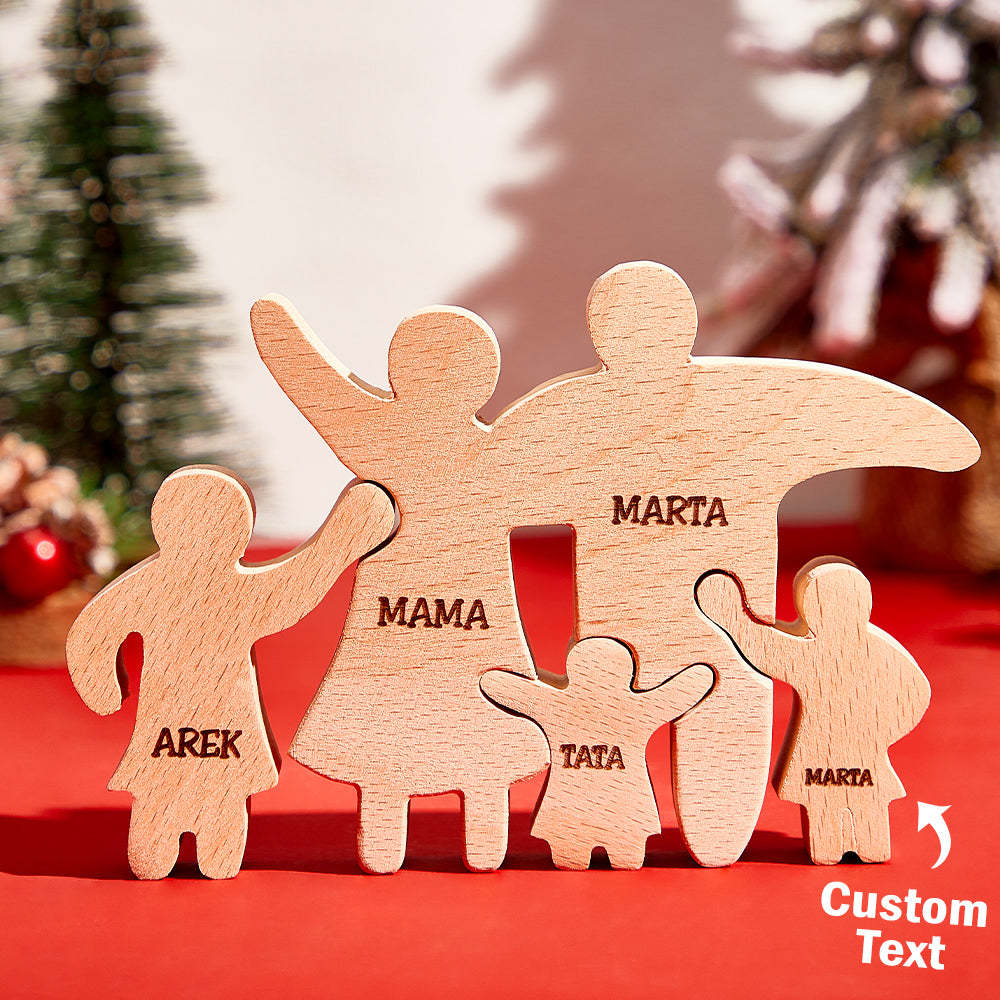 Personalized Wooden Family Puzzle Decor Custom Name Gifts for any Occasion - NameNecklace