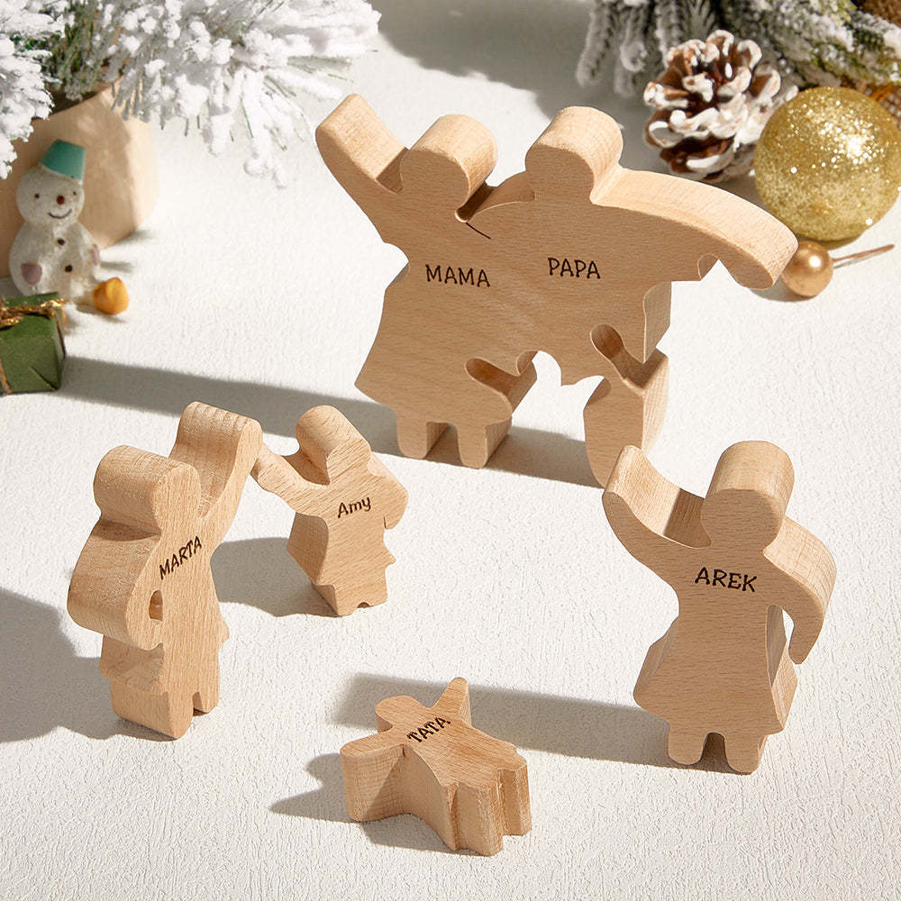 Personalized Wooden Family Puzzle Decor Custom Name Gifts for any Occasion - NameNecklace