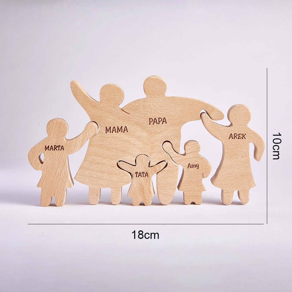 Personalized Wooden Family Puzzle Decor Custom Name Gifts for any Occasion - NameNecklace