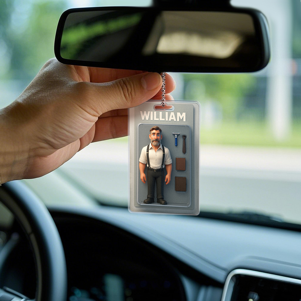 Ganzkörper-anpassbare Actionfigur-packung Verpackung Spielzeugbox-stil Kunstgeschenk Personalisierter Acryl-autoaufhänger Geschenk Für Ihn - namenecklace