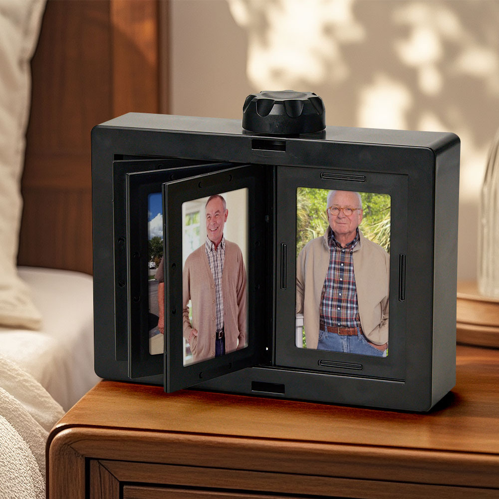 Personalized Rotating Photo Frame Carousel Custom Photo Desktop Photo Reel Flip & Spin Photo Box 2025 Christmas Gifts