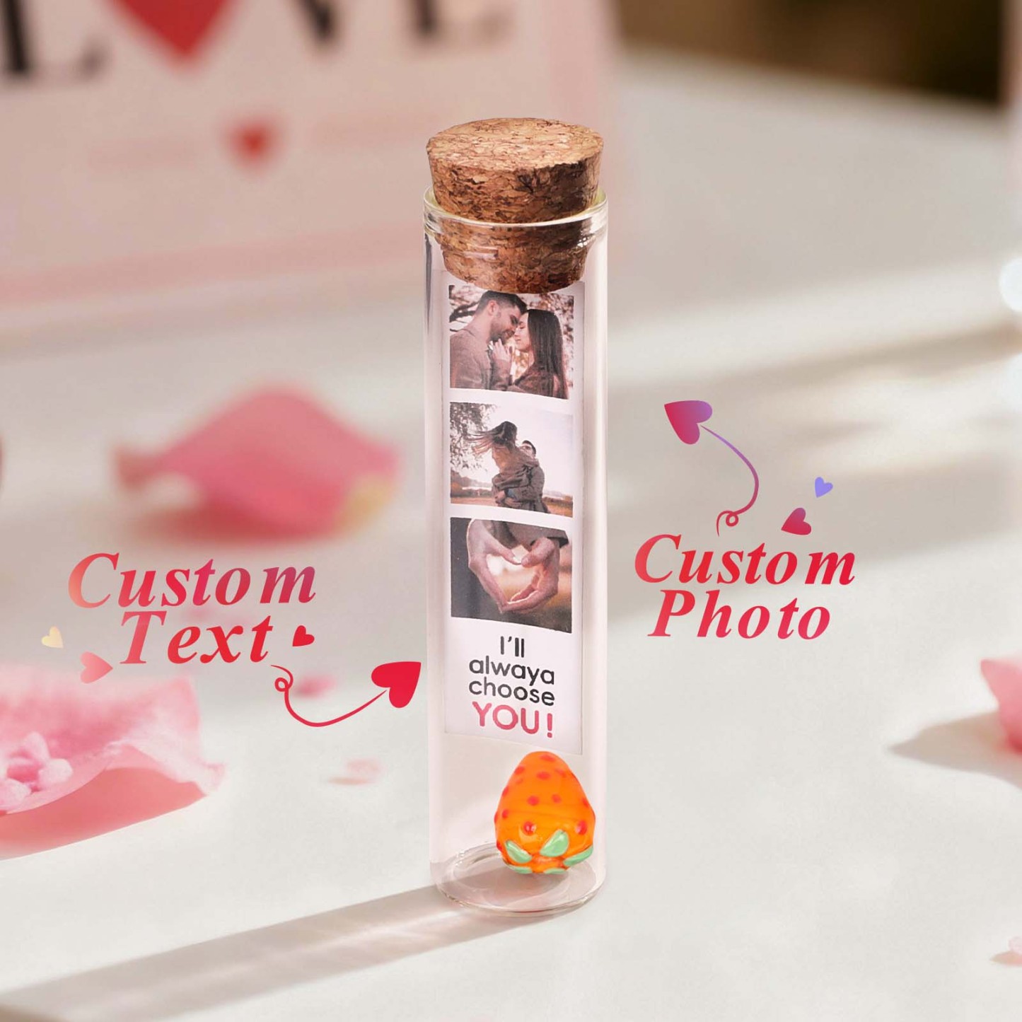 Custom Message in a Bottle Personalized Photo Keepsake in a Bottle Anniversary Gift for Him