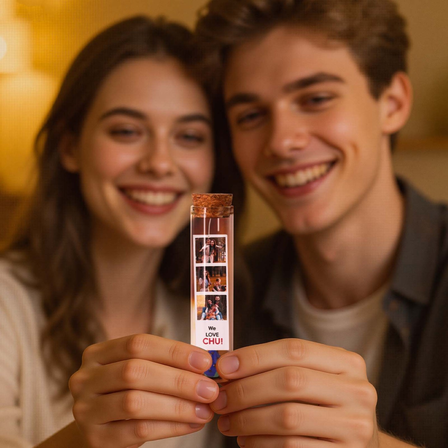 Custom Message in a Bottle Personalized Photo Keepsake in a Bottle Anniversary Gift for Him