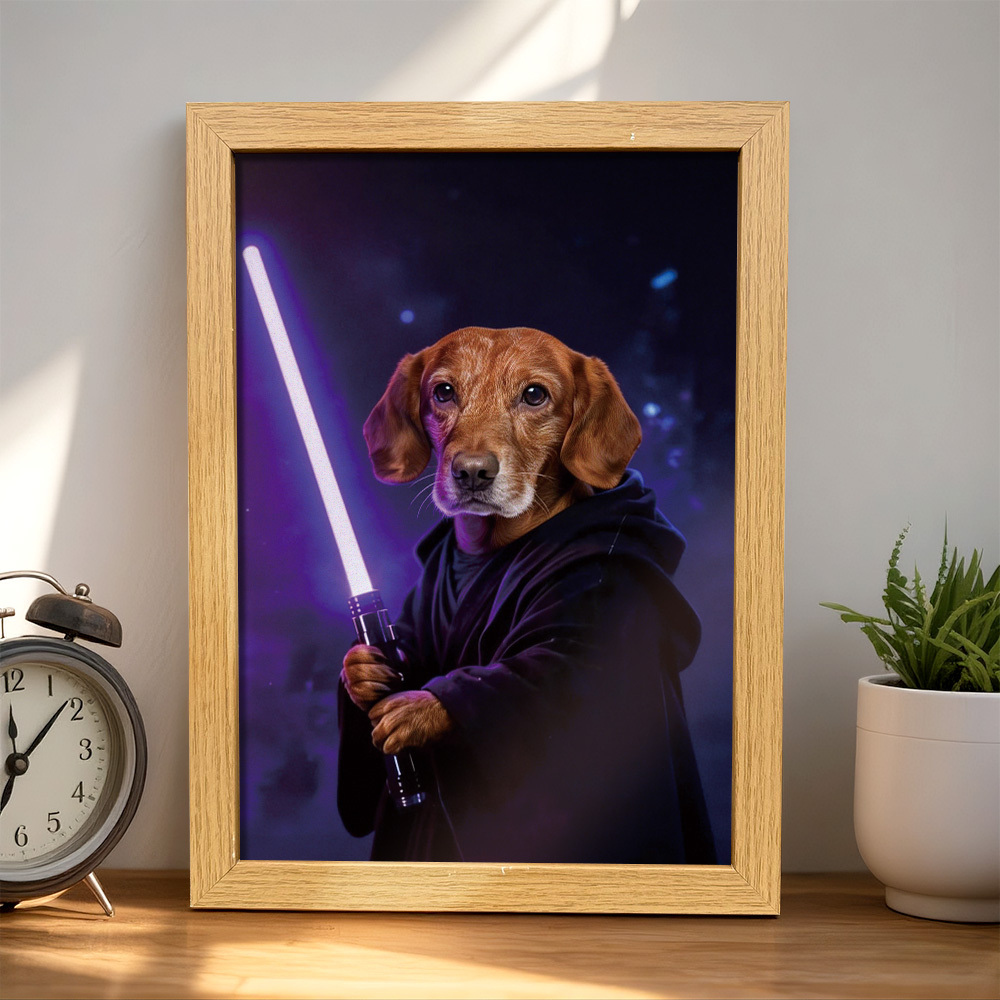 Custom Lightsaber Galactic Hero Pet Portrait Frame Gift for Pet Lover - namenecklace