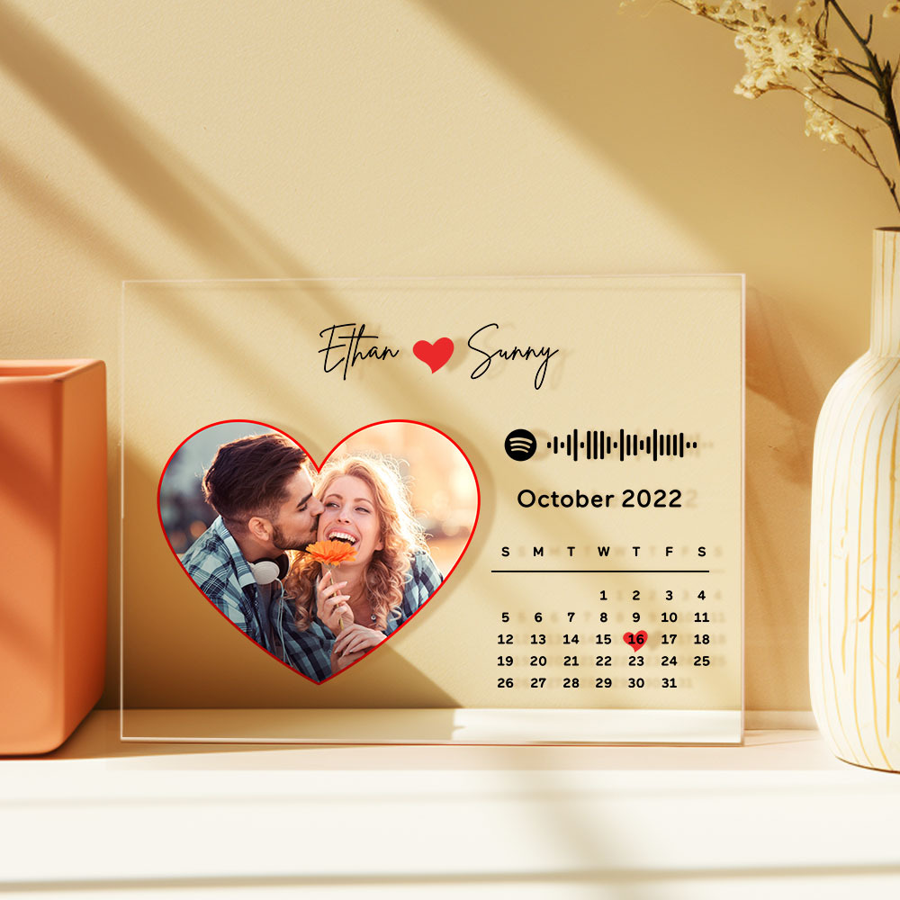 Custom Love Heart Spotify Plaque Spotify Code Song Decor Photo Decor Gift For Couples