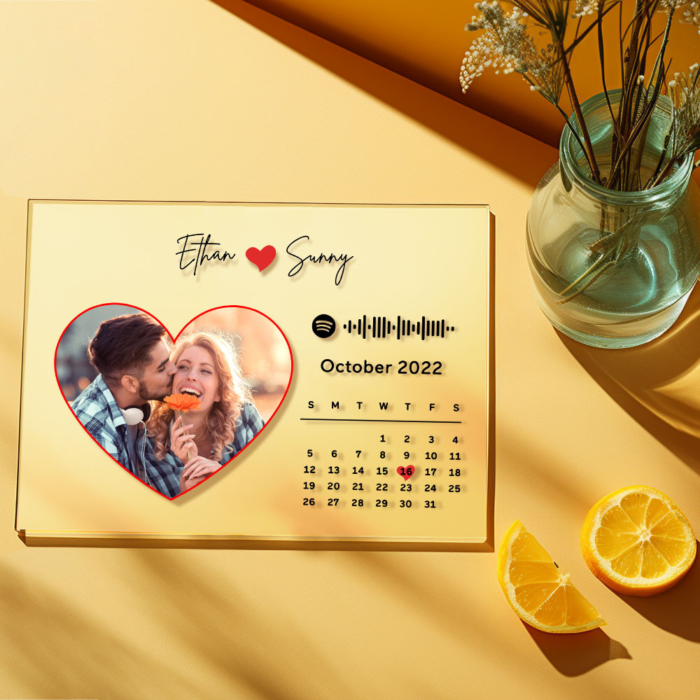 Custom Love Heart Spotify Plaque Spotify Code Song Decor Photo Decor Gift For Couples