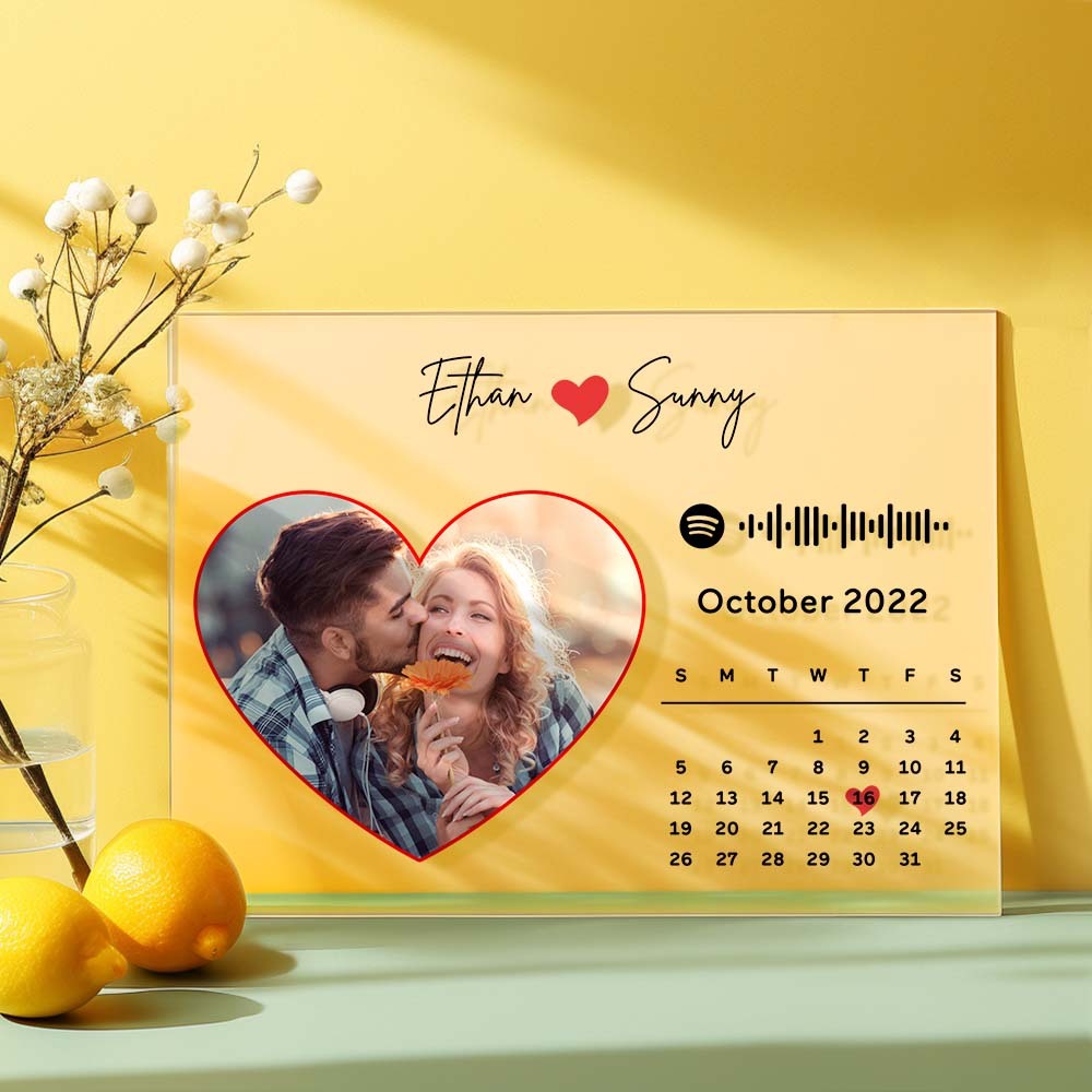 Custom Love Heart Spotify Plaque Spotify Code Song Decor Photo Decor Gift For Couples