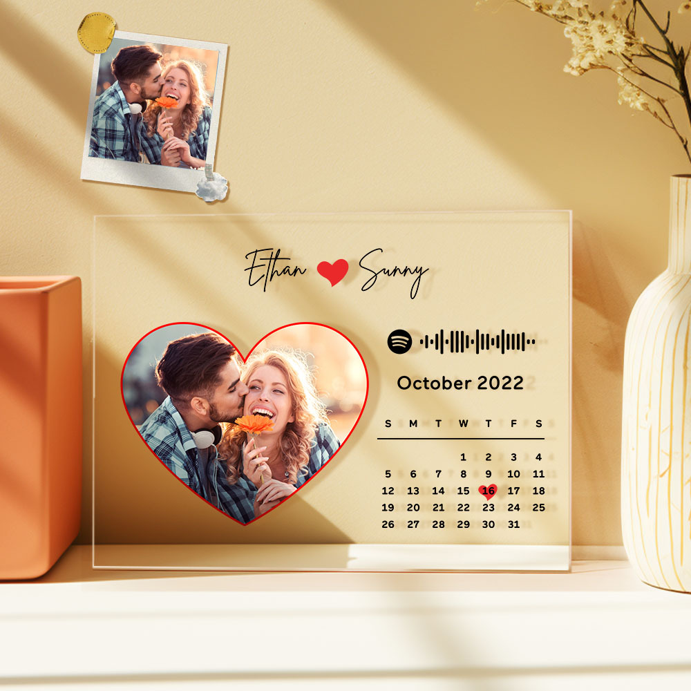 Custom Love Heart Spotify Plaque Spotify Code Song Decor Photo Decor Gift For Couples