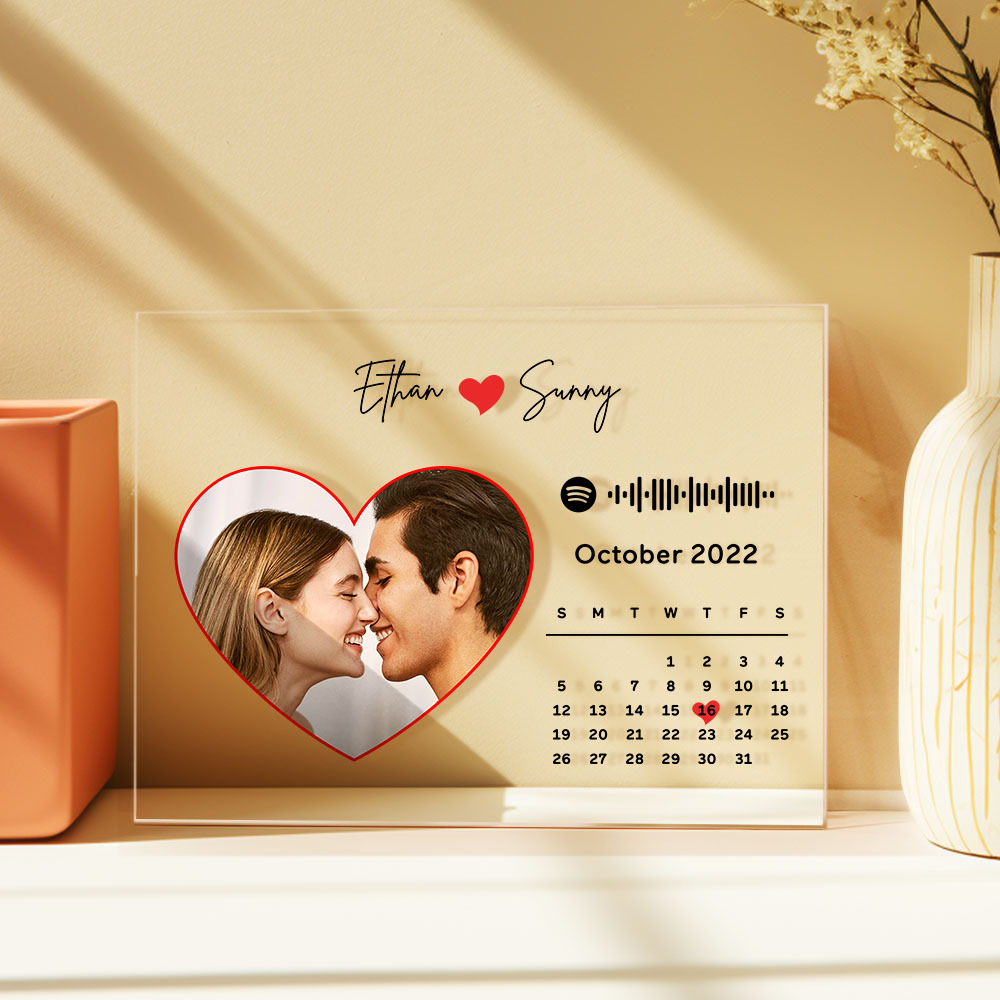 Custom Love Heart Spotify Plaque Spotify Code Song Decor Photo Decor Gift For Couples