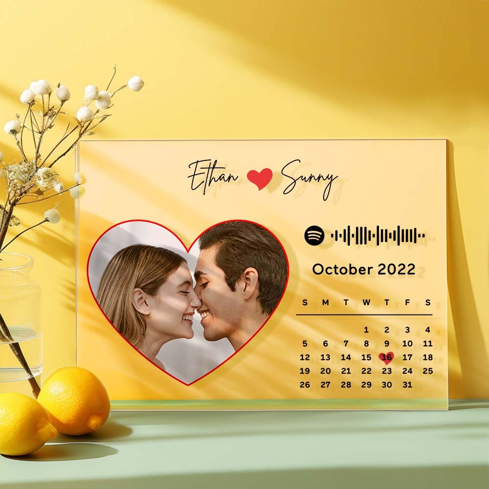 Custom Love Heart Spotify Plaque Spotify Code Song Decor Photo Decor Gift For Couples