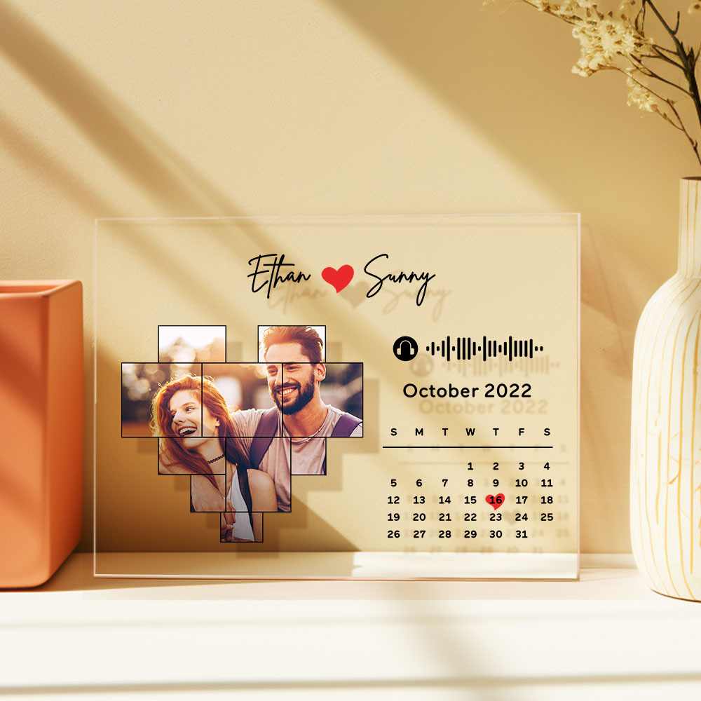 Custom Heart Photo Spotify Plaque Spotify Code Song Decor Photo Decor Gift For Couples