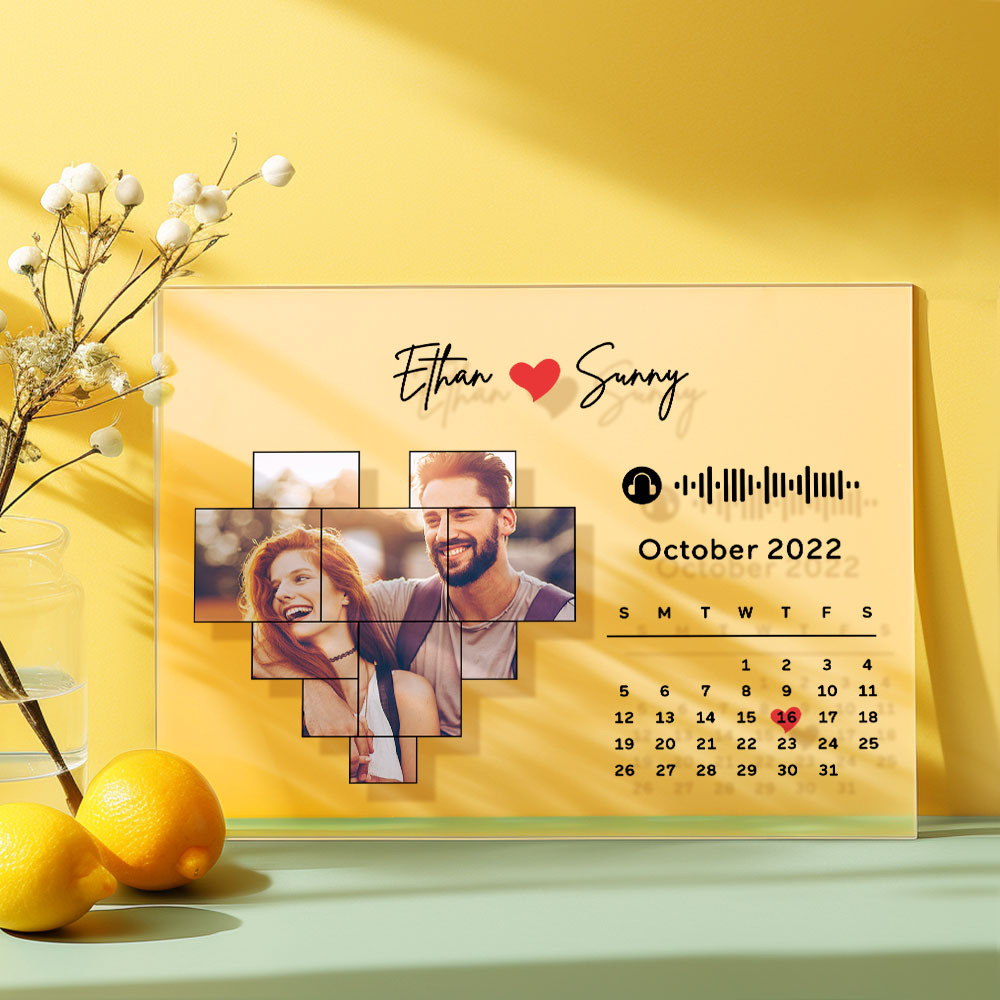 Custom Heart Photo Spotify Plaque Spotify Code Song Decor Photo Decor Gift For Couples