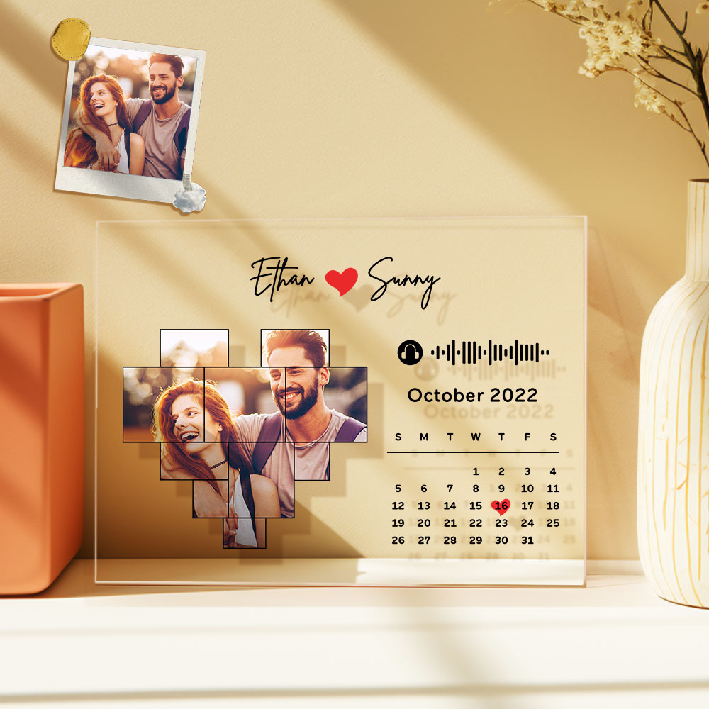Custom Heart Photo Spotify Plaque Spotify Code Song Decor Photo Decor Gift For Couples