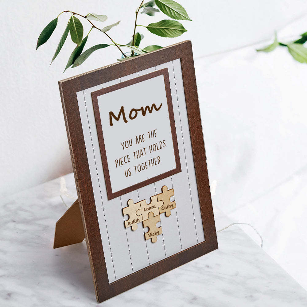 Mother's Day Puzzle Sign Gifts For Mom You Are The Piece That Holds Us Together 3-6 Puzzle Pieces