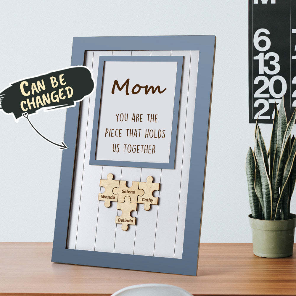 Mother's Day Puzzle Sign Gifts For Mom You Are The Piece That Holds Us Together 3-6 Puzzle Pieces