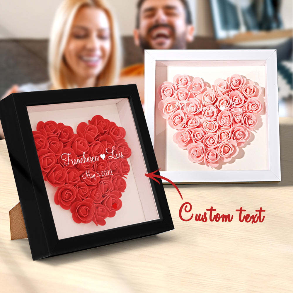 Custom Name Flower Shadow Box Personalized Creative Flower Shadowbox Frame Gift - NameNecklace